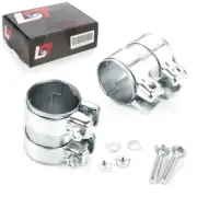 2x Double Clamp Connector Pipe Clamp Exhaust Ø 65 X 90 MM for audi A6 A7 A8 Q5 (for: Audi)
