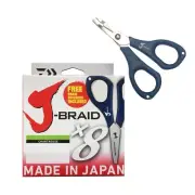 **NEW** Daiwa J-Braid x8 PE3 / 30lb 300m - Chartreuse /w BONUS Braid Scissors
