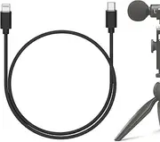 Geekria for Creators Micro USB to Lightning Microphone Cable 3.3 ft / 100 CM, Compatible with Shure MV88+, MV5, MV51, MVi, Replacement Mic Cord (Black)