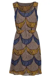 Abstract Graphic Plain Dress--ESP-G2N760