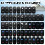 12-24V BLUE&RED Dual LED Rocker Switch ON OFF 5 Pin Car Boat LED LIGHT BAR