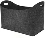 Felt Bags Firewood Basket with Handles Felt Log Storage Basket for Shopping Newspapers Dark Grey baskets