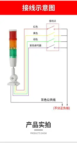 LED三色燈24v多層警示燈220v摺疊旋轉三色報警信號指示燈閃光蜂鳴 小山好物嚴選