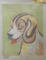 Hand-painted dog needlepoint canvas 8" x 10" 4401
