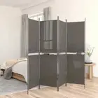5-Panel Room Divider Folding Privacy Screen Stand Anthracite 250x220cm Fabric