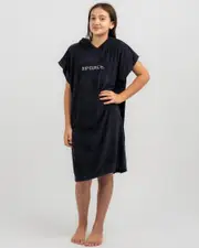 [Rip Curl] Rip Curl Girls' Brand Hooded Towel in Black/Grey Size Large L Black/Grey