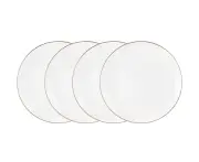 Set of 4 Maxwell & Williams 19cm White Gold Coupe Side Plates - White/Gold