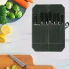 Waxed Canvas Knife Bag 7 Pocket Foldable Chef Knife Roll Bag XU
