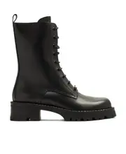 Versace Vagabond Round-Toe Lace-Up Army Boots 35,36,37.5,37,38.5,38,39.5,39,40.5,40,41,36.5 Black