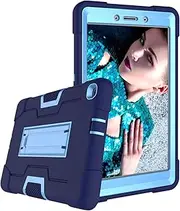 Case for Samsung Galaxy Tab A T290/T295 (2019 Version), Slim Heavy Duty Shockproof Rugged Protective Case with Kickstand for 8.0 inch Galaxy Tab A Cover for Kids (NavyBlue+Blue)