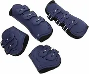 GREENADSCAPE 4pcs Horse Tendon Boots for Jumping and Trail Riding Stylish Open Front Fetlock Leg Guards Pu Material for Enhanced Comfort and
