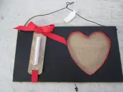 11" x 6" Chalk Board Door/Wall Hanging, Valentine's Day Decor, New w/o Tags