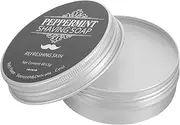 Beard Shaving Soap Men's Peppermint Shaving Soap Gentle Skin Portable Size for Travel Daily Use