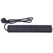 Surge Protector Power Board 6 Outlets Overload Protection Power Strip Black