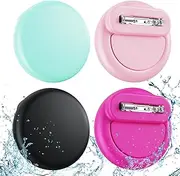 Air Tags- 4 Pack AirTag Holder for Kids, Waterproof AirTag Hidden Kids Holder with Invisible Pin, Anti Lost, for Kid, Elderly, Luggage, Clothing, Backpack, Family Trave.(Rose,Pink,Mint Green,Black)