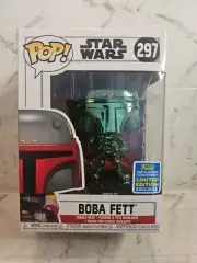 Boba Fett Green Chrome 297 Con Star Wars Funko Pop Vinyl FREE POP PROTECTOR