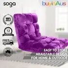 SOGA Floor Recliner Lounge Sofa Futon Folding Couch Folding Chair Cushion Purple