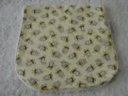 Bees Yellow Burp Cloth Cotton Front Towelling Back Handmade