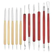 11 Pcs Silicone Clay Sculpting Tool Kit, Polymer Clay Tools, Original Wood Color
