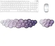 LJYZMD Cloud Wrist Rest Set for Keyboard and Mouse, Includes Cute Coaster, with Computers and Laptops (Purple Set)