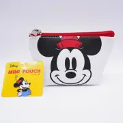 Disney JAPAN Mickey Minnie Mouse Mini Pouch Zipper Coin Bag 7.5cm x 8cm x 5cm