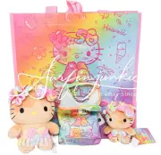 Hello Kitty 50th Hawaii Reusable Grocery Tote Bag Keychain Stuffed Animal 4p Set