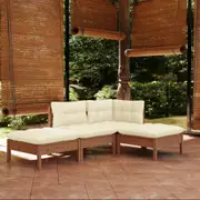 4 Piece Garden Lounge Set with Cushions Solid Pinewood vidaXL