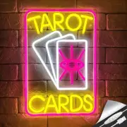 Tarot Cards Neon Sign, Pink LED Light for Room Wall Decor, Dimmable Switch, A...