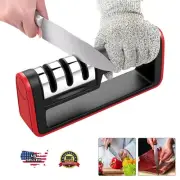 Knife Sharpener Professional Ceramic Tungsten Kitchen Sharpening System 3 Stage