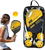 Pickle Ball Set | Pickle Ball Kit Paddle Ball Rackets - 4 Pickle Balls, Set of 2 Rackets, Pickle Ball Racket Comfort Grip for Indoor Outdoor Gym Exercise