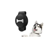 Waterproof Apple Airtag Dog Collar Holder Anti-Lost Silicone Tracker Protective Case Cover-Black