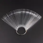 50x Clear Tips Swatch False Fake Nail Polish Wheel Chart Sticks