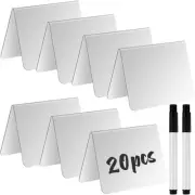 20 Pack Acrylic Mini Chalkboard Sign with Marker Pen Small Chalkboard Sign Ta...