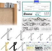 Cimeton 75Pcs 5 Sizes Picture Hangers Picture Hanging Kit Picture Hanging Hooks Frame Hooks Picture Hooks Picture Frame Hangers Picture Hooks with Nails for Wall Mounting (Silver)