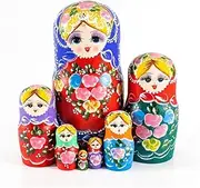 Matryoshka Russian Nesting Dolls 7-Layer Nesting Dolls Wooden Handmade Children's Educational Toy Matryoshka Birthday Halloween Wish Gift Cute and Fun Gift (Color : A)