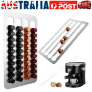 Stainless Steel Coffee Pod Holder 4 Rows Wall Coffee Capsule Stand For Nespresso