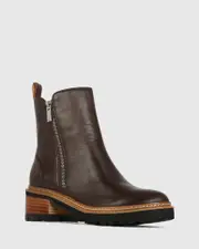Lindira Chestnut Leather Ankle Boot