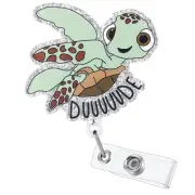 Funny Turtle Nurse Badge Reel, Cute Work Badge Holder with Retractable Clip, ...