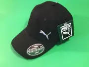 PUMA Adjustable Adult Unisex Snapback Hat ONE SIZE OSFA Black w/Silver