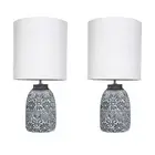 Amalfi Fleur Table Lamp Set of 2 Bedside Bedroom Lamps