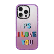 iPhone 16 Pro Impact Case MagSafe Compatible PS I Love You Rainbow Shadow Transparent