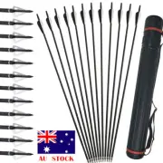 Archery Hunting 30" Carbon Arrows Spine 500 Quiver Broadheads for Shooting Arrow