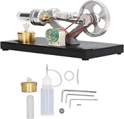 Hot Air Stirling Engine Motor, Mechanical Learning Children Science Projects Stirling Engine with Metal Base Plate for Classroom Presentations