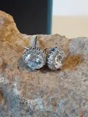 JTV Bella Luce White Cubic Zirconia Rhodium /Sterling Silver Earrings 602