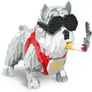 998 Pieces Cute Animal Series Micro Mini Building Blocks Kit, Domineering Bulldog Micros Brick Building Toys