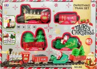 在飛比找Yahoo!奇摩拍賣優惠-電動燈光音樂聖誕老人軌道火車 電動 燈光 音樂 聖誕老人 軌