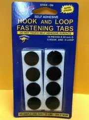 8 PAIR BLACK HOOK & LOOP SELF ADHESIVE DOTS 22 MM SEWING REPAIR VELCROSTYLE |HYT