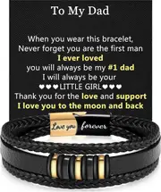Morakot Gifts for Men Braided Leather Bracelet for Men Dad Unique Mens Leather Bracelet Gifts for Him Husband Brother Son Grandson Birthday Gifts f...