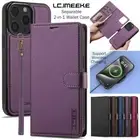 Separable Magnetic Leather Wallet Case For iPhone 16 Pro 15 14 13 12 11 XS 78