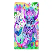 Colorful Kids Cross-Stitch-Like Lil Dragon Beach Towels Medium Large Extra Large